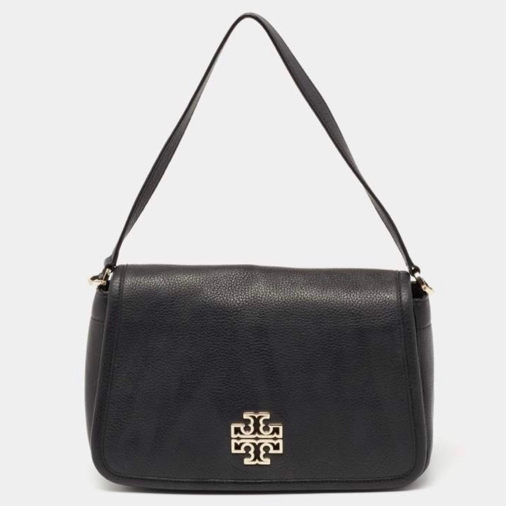 Tory Burch Black Leather Britten Shoulder Bag